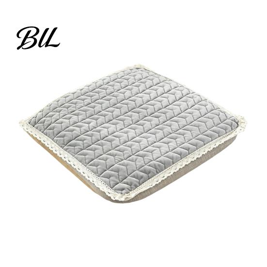 Warm Seat Cushion for Hard Chairs Plush Chair Pad with Ties, Non Slip Lace Trim, Washable Pads Straps 16 x Inch Dining Office Comfortable