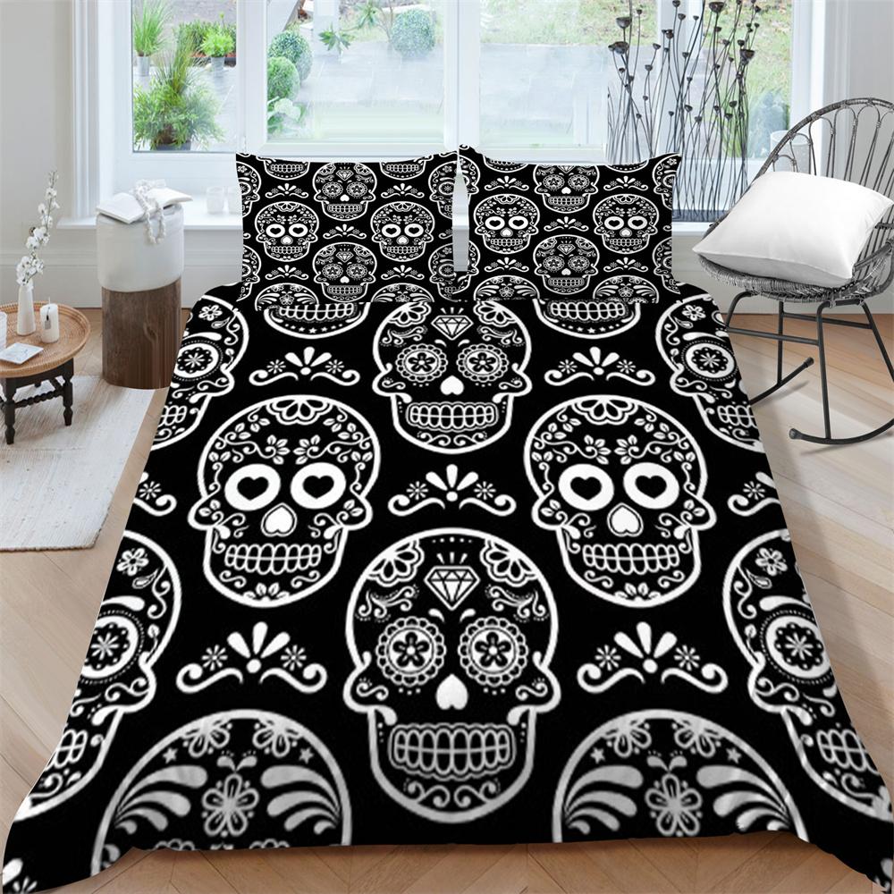 3D Totenkopf Bettwäsche Bettdecke Abdeckungen Home Bettwäsche Teenager Bequeme Bettdecke Bettbezug Set Polyester Bettwäsche Anzug