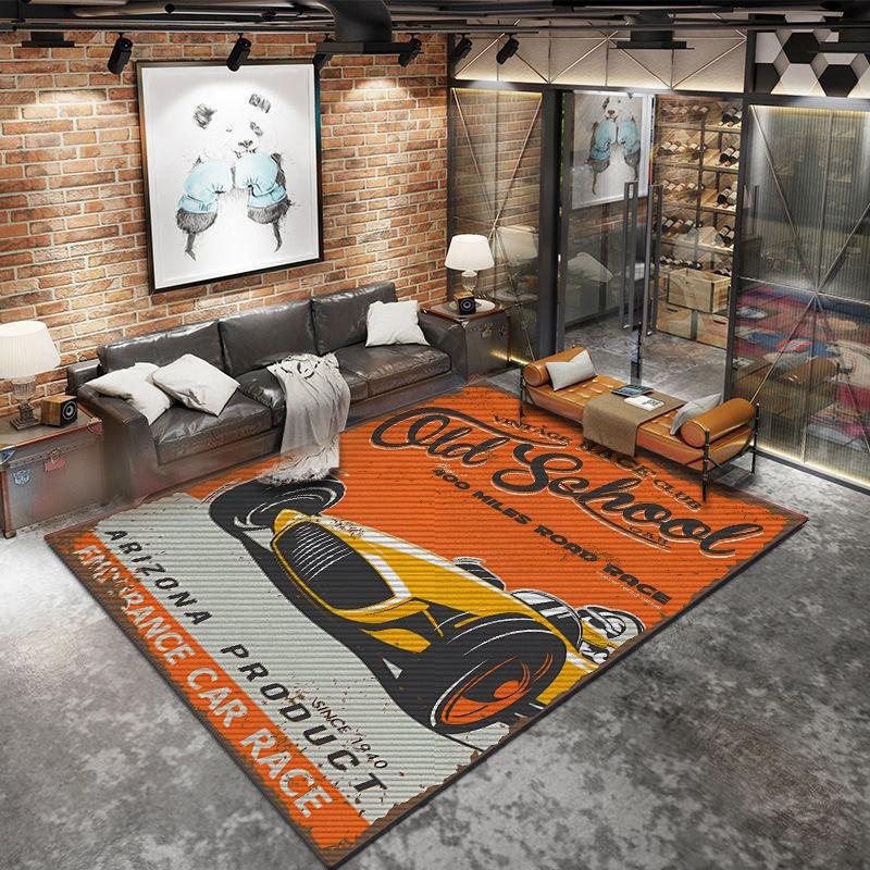 Retro Guitar Carpets for Living Room Decoration Non Slip Floor Mat Electric Drum Music Room Rug Washable Bedroom Bedside Doormat
