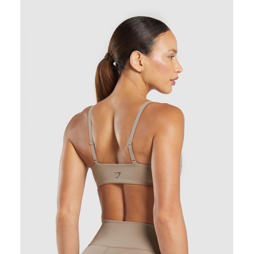 Gymshark Elevate Ruched Sports Bra Lifestyle Brown B3b3e Nc0s