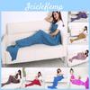 Knitted Fish Scale Pattern Mermaid Blanket For Lounge And Bed With Retro Style