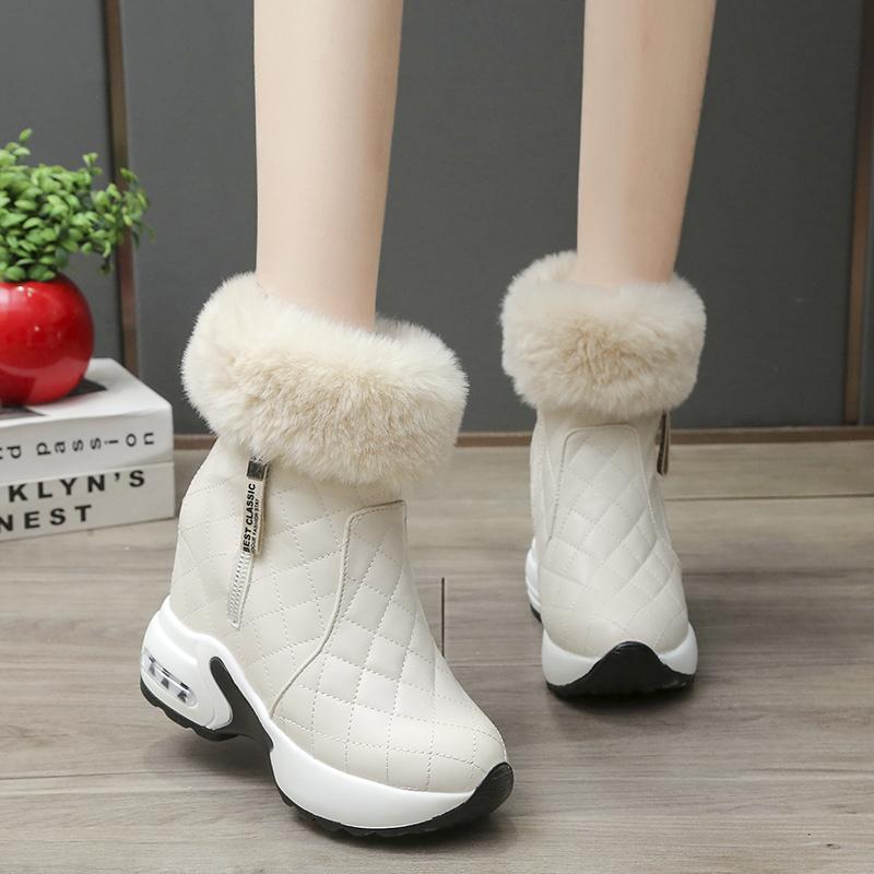 Winter Warm Rabbit Fur Sneakers Platform Snow Boots Women  Ankle Boots Female Causal Shoes Ankle Boots for Women