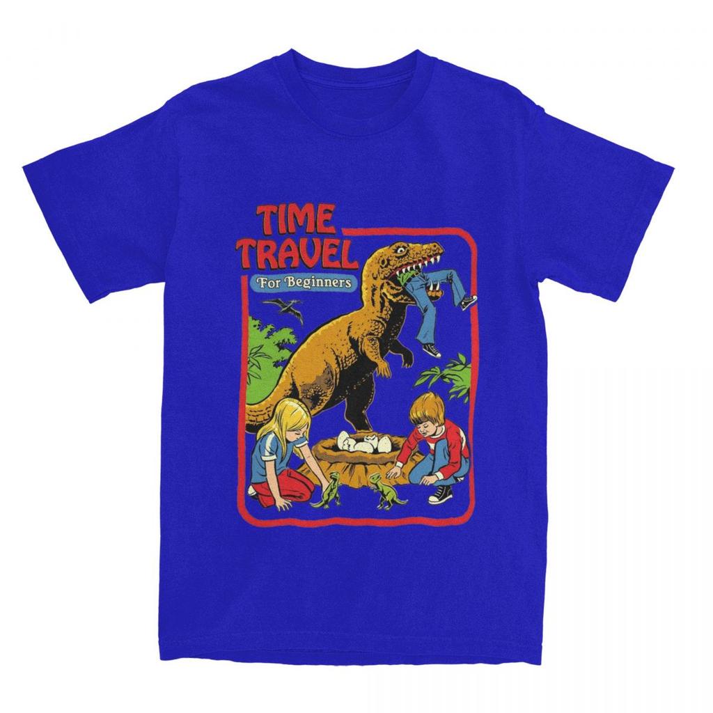 Herren Damen Zeitreise 80er 70er Dinosaurier T-Shirts Merch Schwarzer Humor Reine Baumwolle T-Shirt Kleidung Lustiges T-Shirt Bedruckt