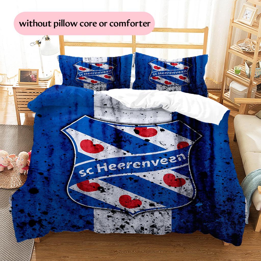 SC Heerenveen  Pattern Bedding Quilt Set  Home Decoration  Gift (1 * Duvet Cover + 2 * Pillowcase  Without Core)