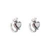 Love Heart Stone Rainbow Zircon Crown Hoop Earrings For Women Vintage Silver Color Small Ear Buckle Wedding Jewelry Party Gifts