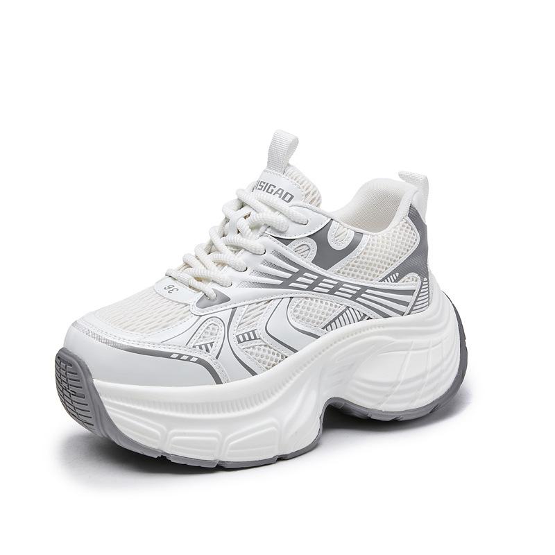 

Inner heightening thick-soled dad shoes women s spring and summer 2025 new mesh breathable muffin soft-soled sports and leisure shoes 34