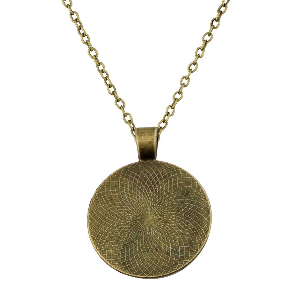 Vintage Amulet Pendant Necklaces Bronze Color Chain Blue Crystal for Childrends Toys Women Men Jewelry Gifts