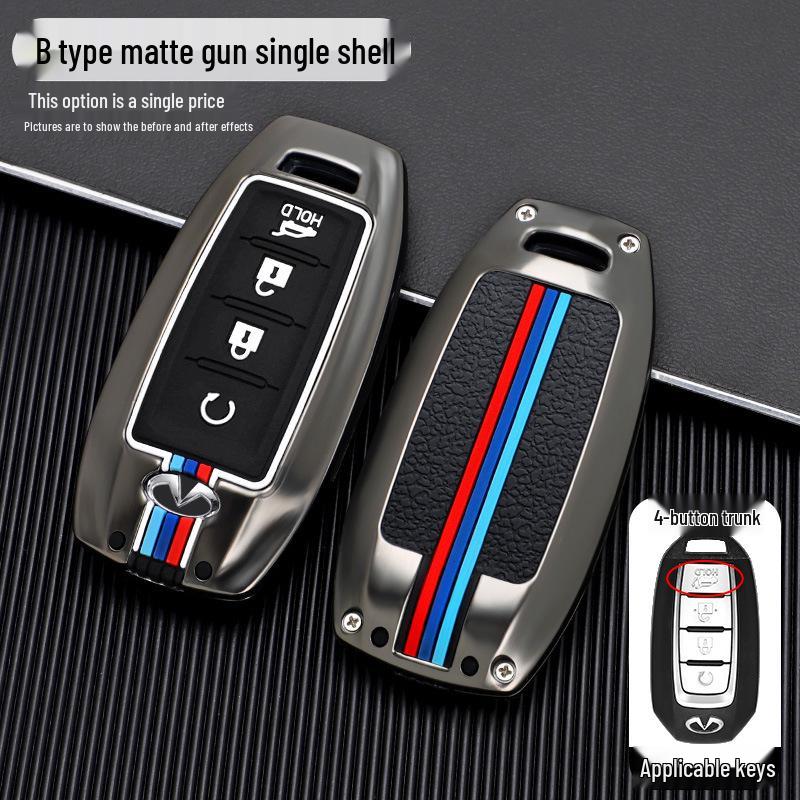 2020 Infiniti QX50/QX60 Key Cover: Metal Shell Key Bag with Buckle for Car Modification
