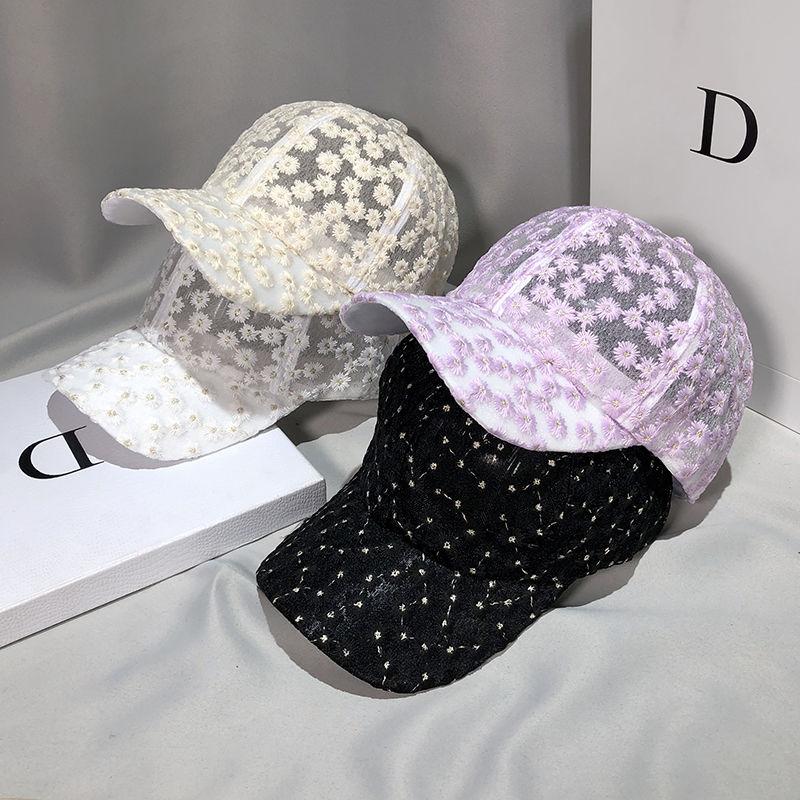 Hut Damen Sommer dünnes Mesh atmungsaktive Baseballkappe Sonnenschutz Sonnenhut klein frisch Chrysanthemenkappe Tide