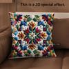2D Colorful Ethnic Pattern Decorative Pillow Covers Pattern Cushion Cover Suitable For Sofa Bedroom Car Pillow Cover