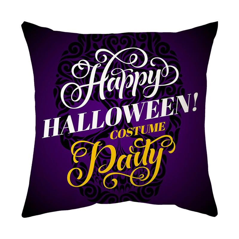 Cushion Pillow Halloween Print Pillow Cover Cushion Peach Skin Short Plush Cushion