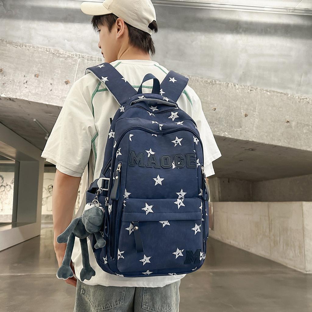 Schoolbag School Bag Junior High School Girls Large Capacity Cute Star Backpack Ins Wind Student Leisure Travel Backpack