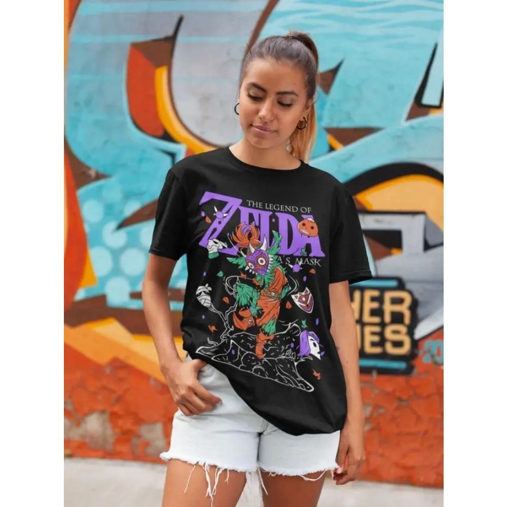 Link T-shirt Majoras Mask Skull Kid Graphic Print Anime Shirt All