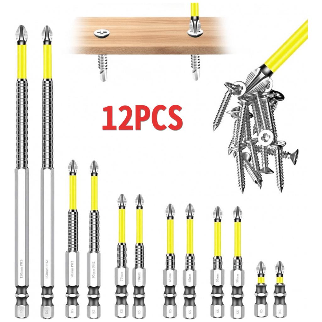 K5 Impact-Resistant Anti-Slip Magnetic Screwdriver Bit - Super Hard Phillips for Electric Drill