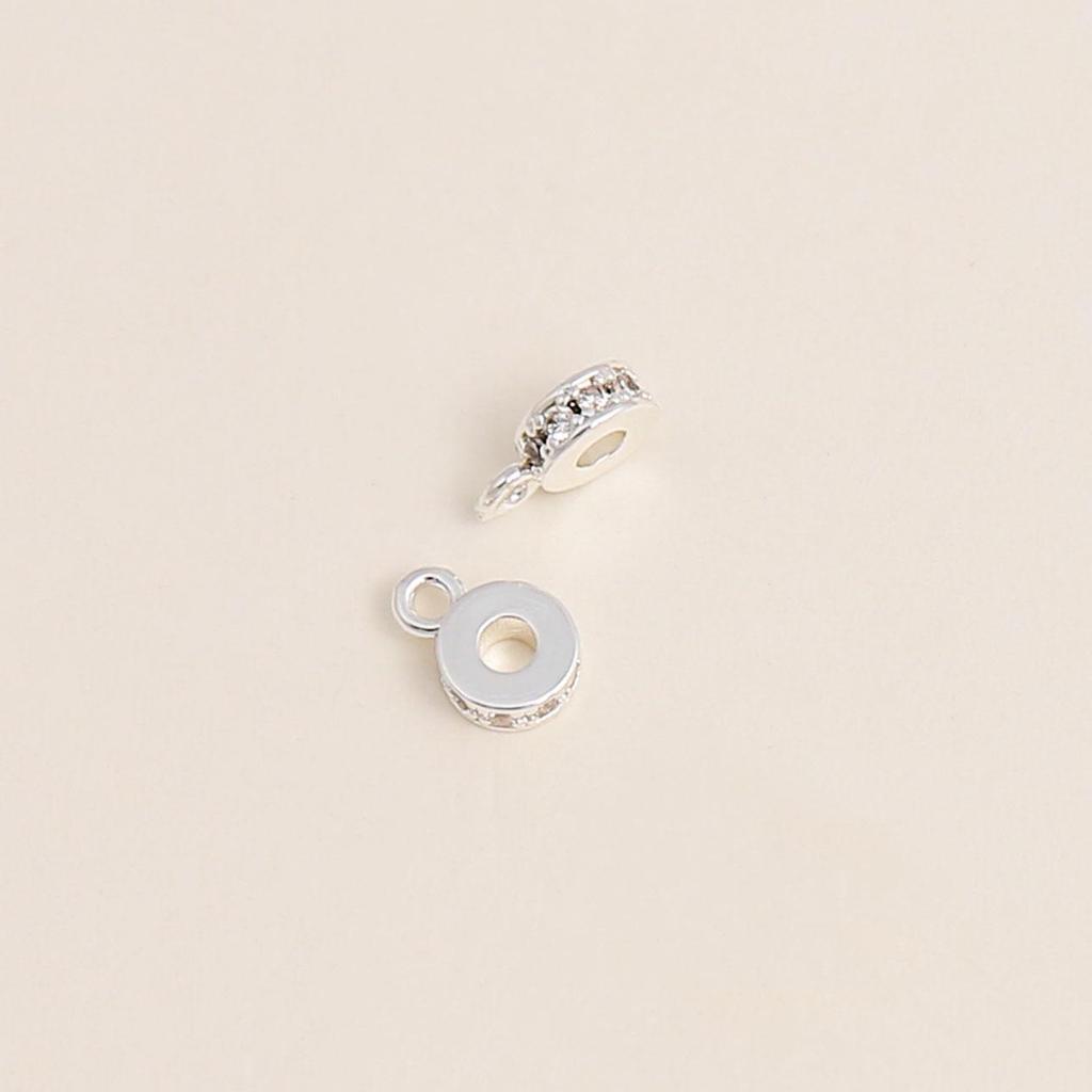 18K Gold-Plated Cubic Zirconia Spacer Beads Pendant and Clasp for DIY Jewelry