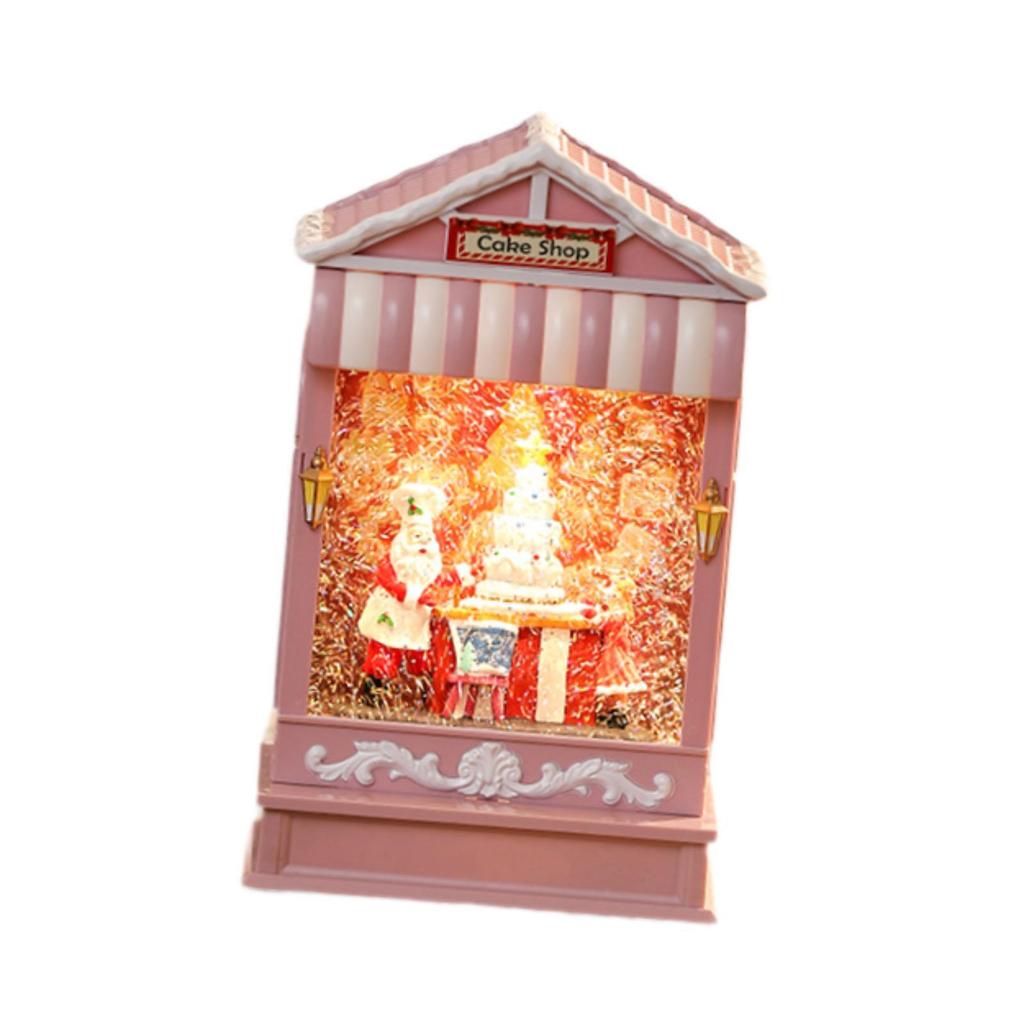 Christmas Snow Globe Glitter Christmas Lantern for Bedroom Table Living Room