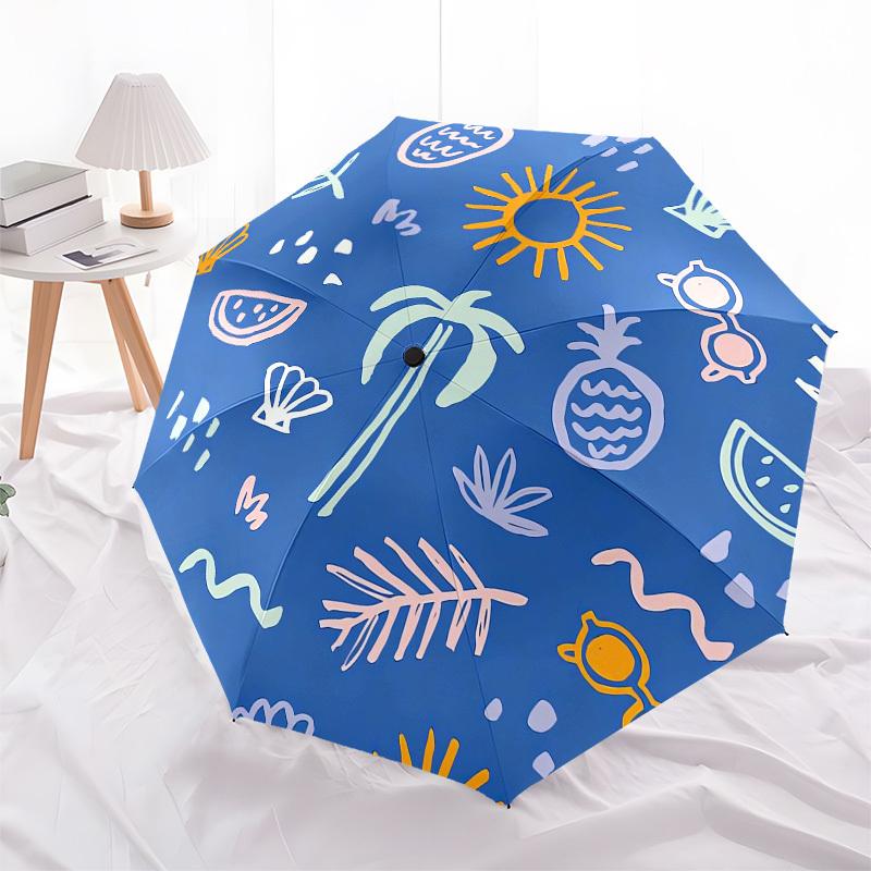 

1pc Summer Vibe Umbrella with Plastic Handle,Compact & Stylish,Cartoon Pattern,Suitable for All Seasons Home Travel