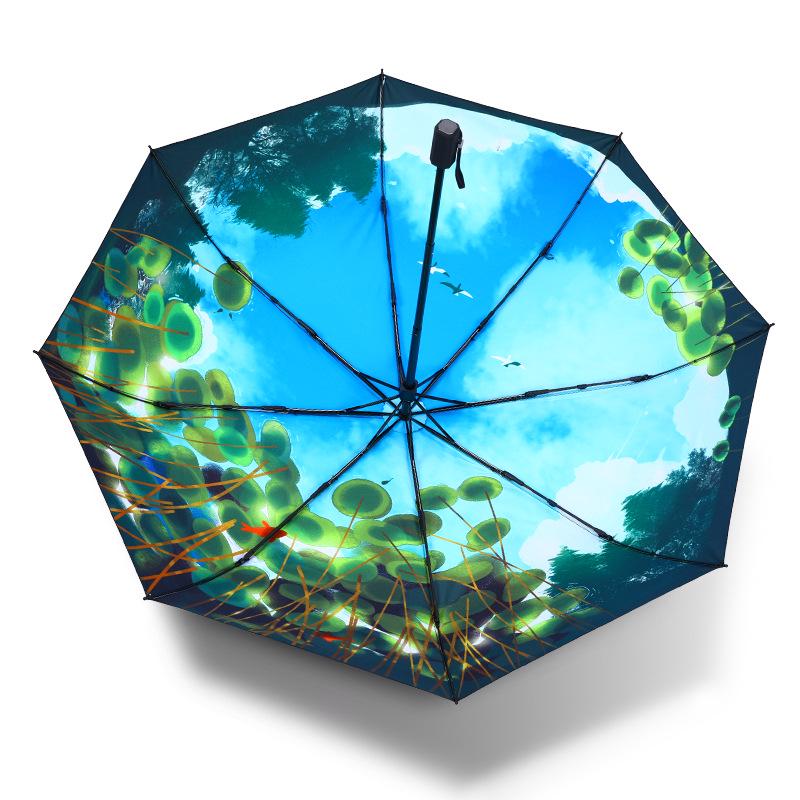 

Compact UV-Protected Three-Fold Umbrella: Sun & Rain Dual-Use Radius 54cm with 8 Ribs