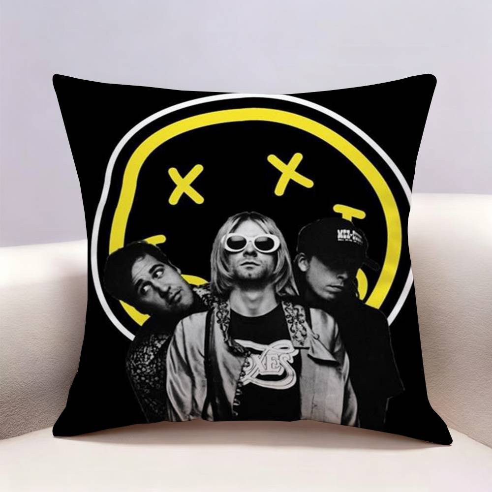 NNirvana Band Kurt Cobain Doublesided print Pillow Case for Sofa Living Room Home office Decor Protective Cover