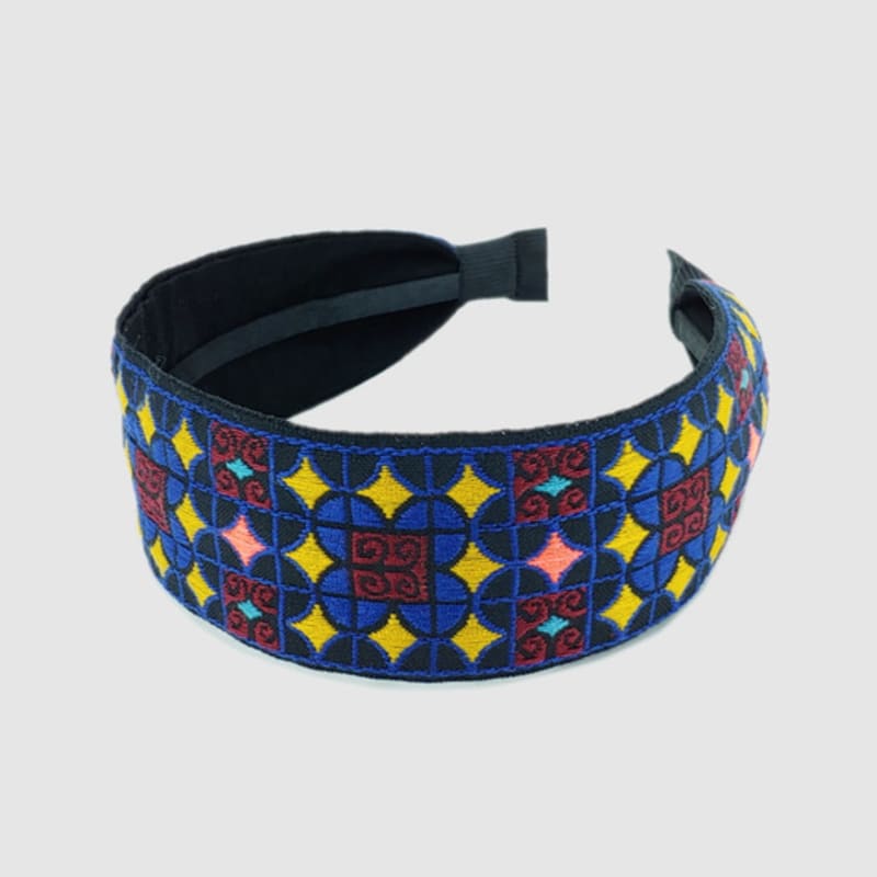 LALA Ethnic Lattice Hairband P-BLACKBLUE
