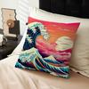 The Great Wave Off Kanagawa Art Pillow Covers Cartoon Sofa Decorative Home Double-sided Printing Short Plush Cute Cushion Cover