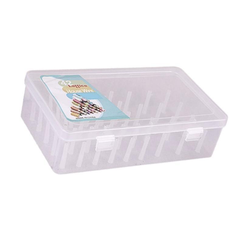 Clear Thread Spool Box 42 Spools Thread Spool Organizers Thread Bobbin Storage Case for Small Large Sewing Thread Spool
