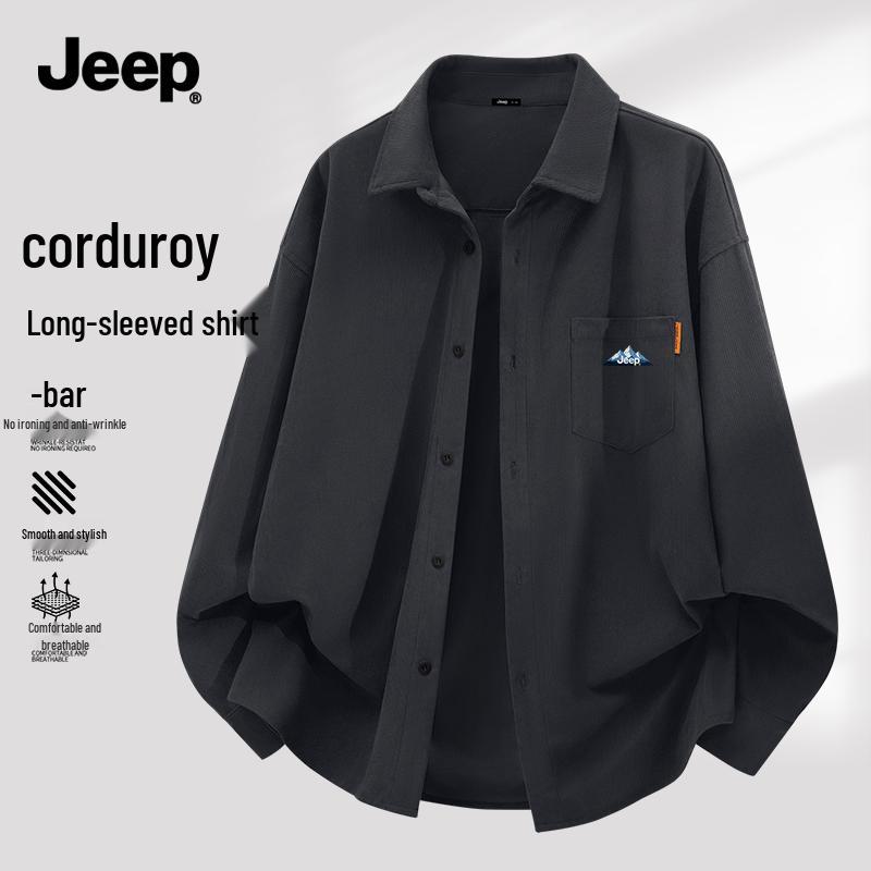 JEEP Men s Corduroy Long-Sleeve Casual Shirt Jacket 2XL
