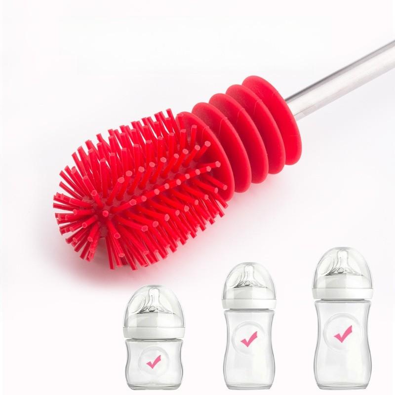 Food Grade Silicone Bottle Brush With Long Handle Baby Cup Cleaning Tool For Daily Use