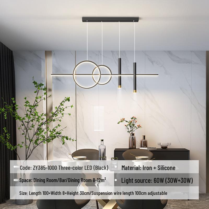 Nordic Minimalist Long Strip Pendant Light for Modern Dining Room or Bar