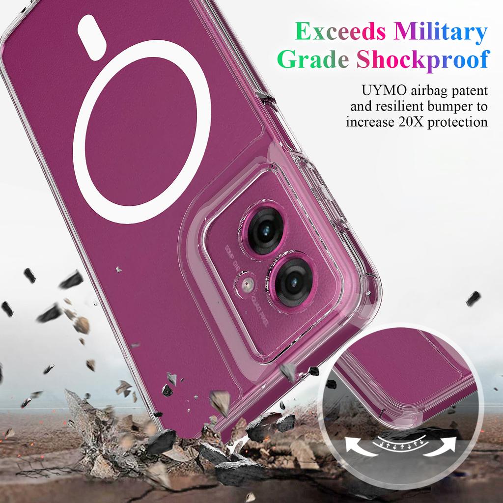 For Motorola Moto G55 5G Clear Phone Case Compatible with MagSafe TPU+Acrylic Back Cover