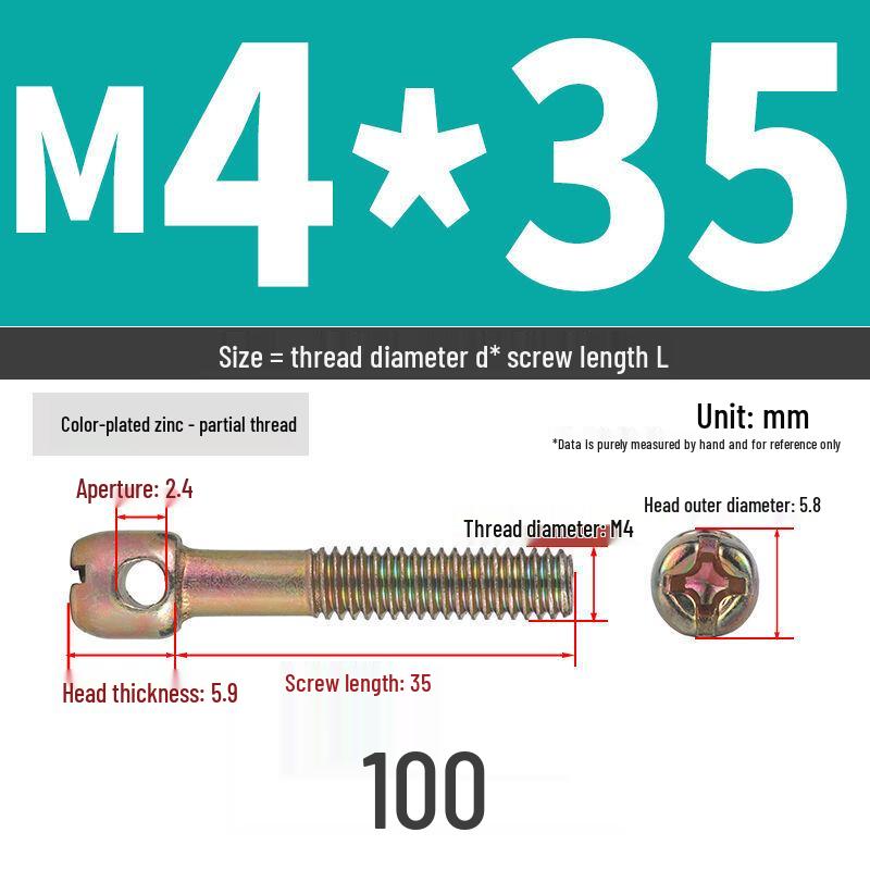 304 Stainless Steel Lead Seal Galvanized Meter Screw with Cross Hole