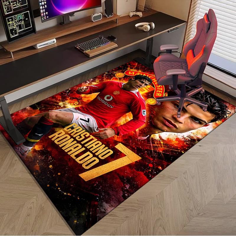1PC Man United Soccer Action Rug Game Carpet, Floor Mat for Bedroom Living Room Entryway Rug, Home Decor Idea Gift for Christmas birthday