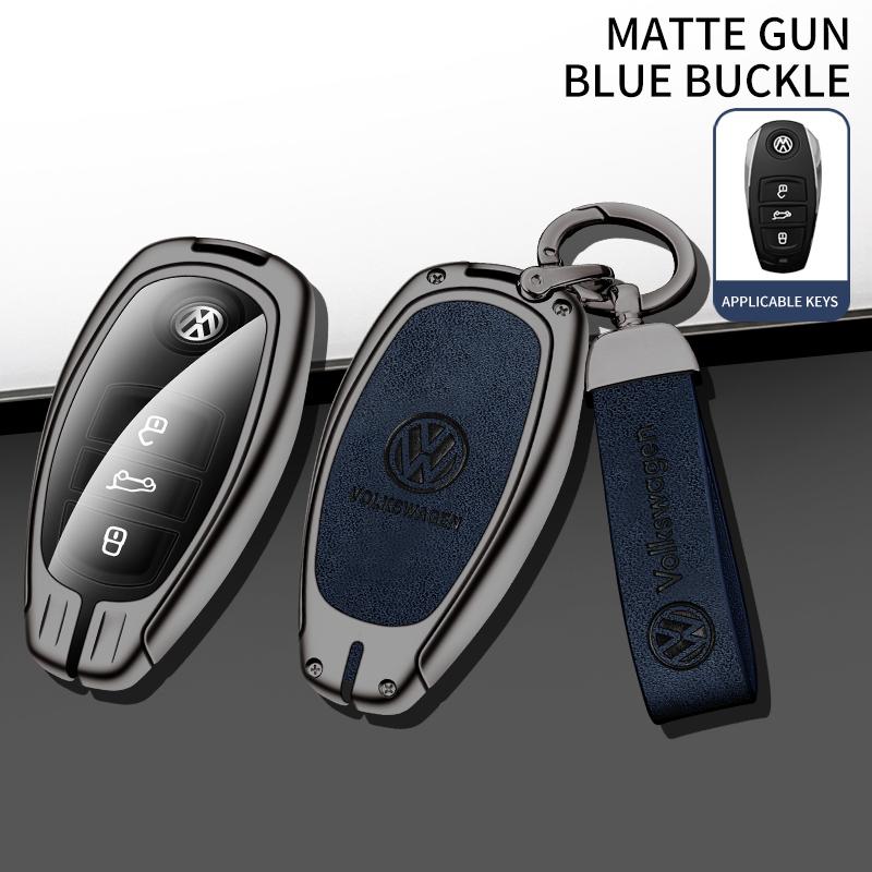 

For VOLKSWAGEN Zinc Alloy Leather Car Key Case Cover Protector Shell for Volkswagen VW Golf 6 Mk6 Tiguan Polo Passat CC B6 B7 To