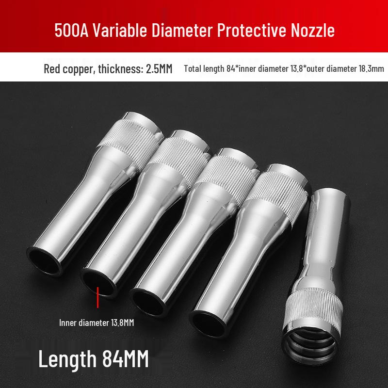 MIG Welding Accessory Set: Gas Shielded Gun, 350 Nozzle, 200 Sleeve, 500A Copper Conductive Tip.