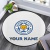 Custom Name Leicester City Round Area Rug,Carpet Rug for Living Room Bedroom Sofa Playroom Decor,Non-slip Floor Mat