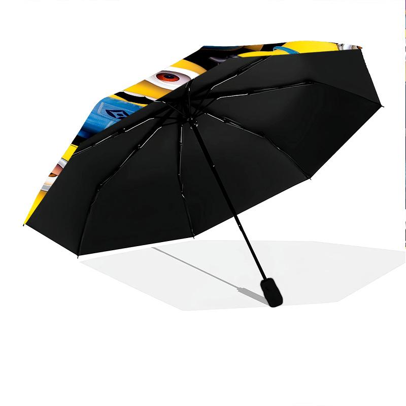 Minion'S Flashlight Beam Folding Umbrella 8 Paraphenoid Bones Portable Travel Sun Umbrella Umbrella