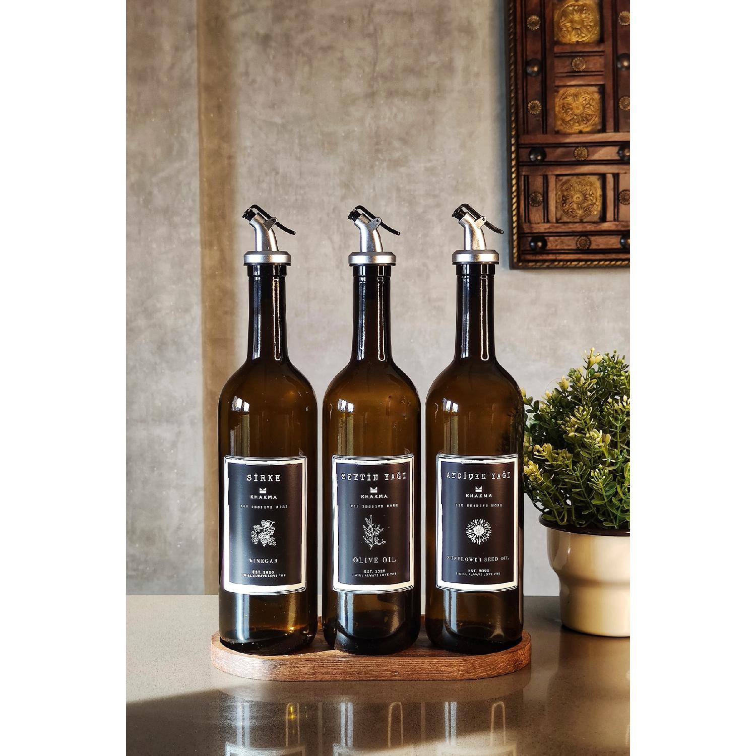 

Янтарное оливковое масло Подсолнечное масло Уксус Бутылка Масляный горшок Набор из 3 шт., 750 мл