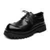 Men Fashion Genuine Leather Shoes Black Brown Carved Brogue Shoe Wedding Party Dress Breathable Platform Footwear Gentleman Mans