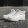 White Couple Rain Shoes Men's and Women's Short Waterproof Rain Boots Non-slip Kitchen Food Rubber Shoes Velvet Fashion Water Boots Women