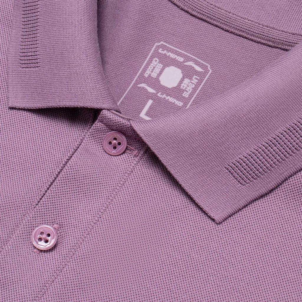Li Ning Sports Lifestyle Series China Color Series Solid Color Pullover Casual Short Sleeve Polo Shirt Men Polo Shirts Crystal-Purple APLU087-10