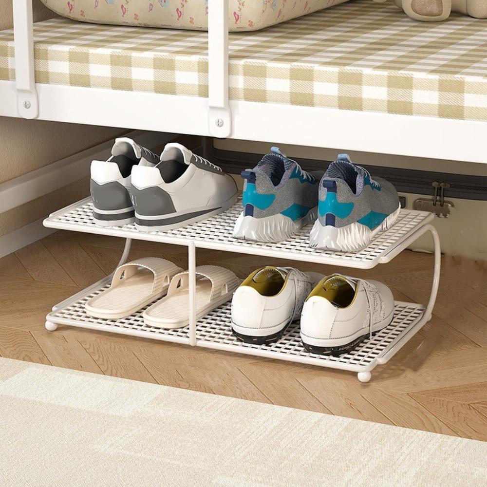 Bookshelf Large Capacity Metal Shoe Rack Space Saving Iron Multi-layer Shoe Rack Simple Shoe Stand Rental Room