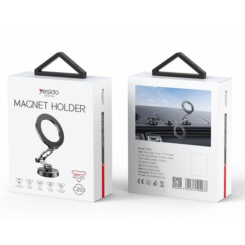 YESIDO C203 Magnetische Autohalterung Handyhalter 360-Grad-Drehung
