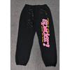 Heavy fleece foam print spider web hoodie sports casual sweater sweatpants set