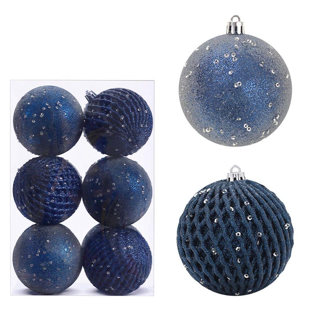 12pcs Plastic Painted Christmas Ball Gift Box 8cm Christmas Tree Pendant  Hotel Office