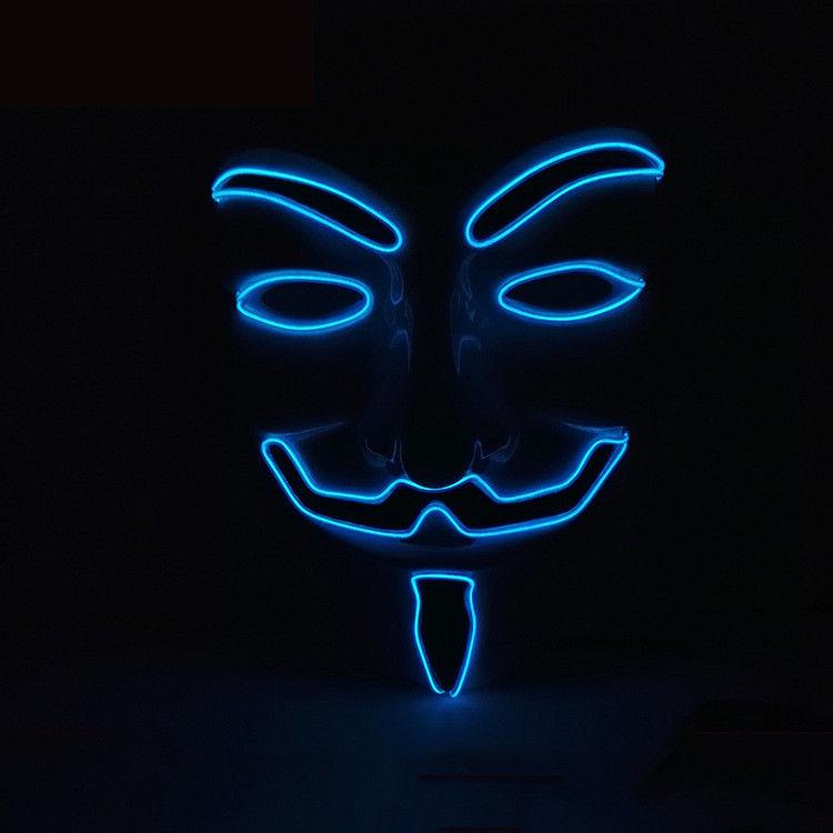 Led Light Mask V Party Cosplay Masque Mask Anonymous Guy Fawkes Mask Adult Fancy
