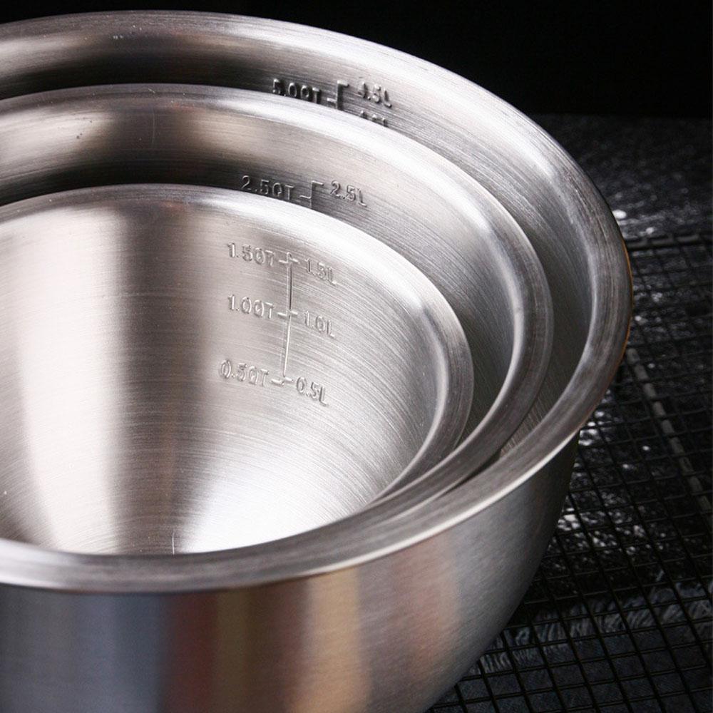 Deep Non Slip Kitchen With Scale Sanding Metal Mixing Bowl Salad Bowl Egg Whisking Pan Baking Tool