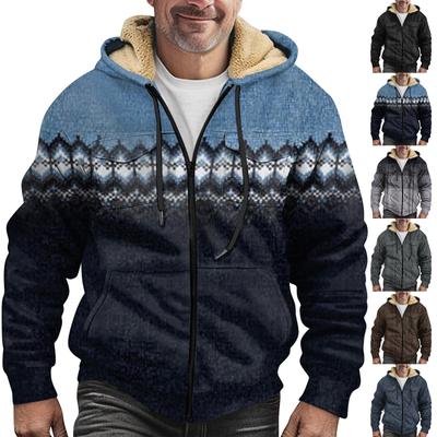 Męska pogrubiona kurtka z podwójną kieszenią na guziki i kieszeniami. Bawełniana kurtka