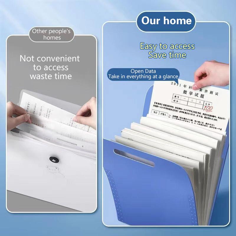 13 Pocket File Folders Portable A4 Letter Size Macaron Color Accordian Document Organizer For Classroom Office Home Storage