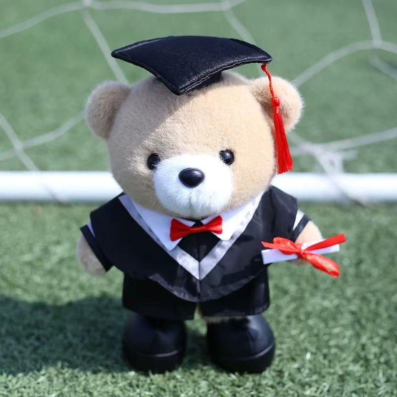 

New Student Graduation Season Graduation Bear Doll Plus Doctoral Hat Bachelor s Suit Teddy Bear Graduation Doll 25 cm