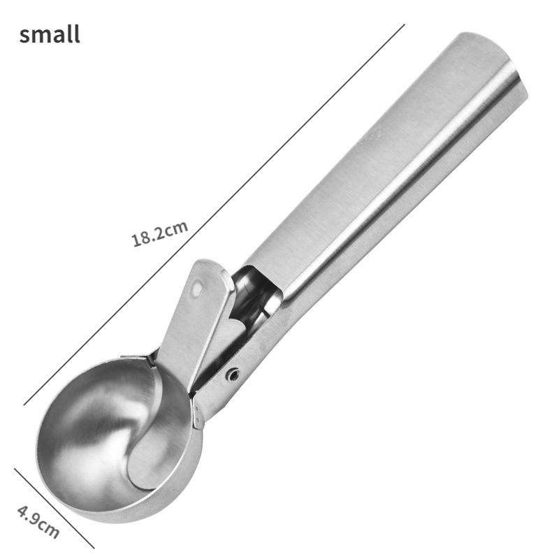 Multifunksjonelle iskremskjeer i rustfritt stål med dobbel bruk frukt vannmelon skje ball øse Husholdnings iskremverktøy